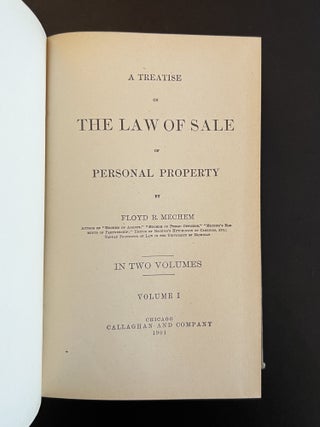 A Treatise on the Law of Sale of Personal Property (2 Volumes, Complete)