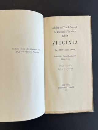A Briefe and True Relation of the Discoverie of the North Part of Virginia