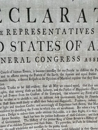 [Declaration of Independence] A Declaration by the Representatives of the United States, in General Congress Assembled. . .
