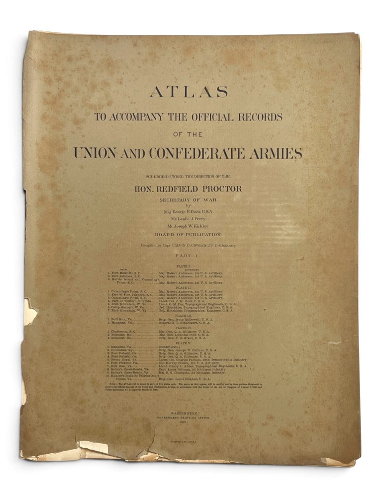 Item #11497 Atlas to Accompany the Official Records of the Union and Confederate Armies: Part 1; Plates 1-5. Calvin D. Cowles, compiler.