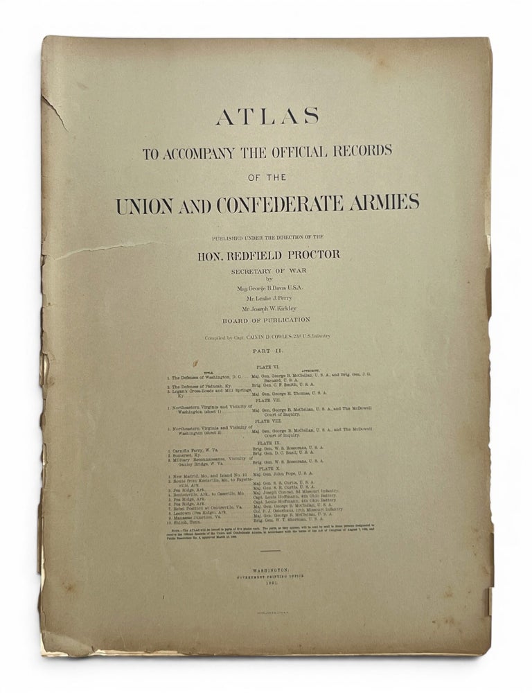 Item #11498 Atlas to Accompany the Official Records of the Union and Confederate Armies: Part II; Plates 6-10. Calvin D. Cowles, compiler.