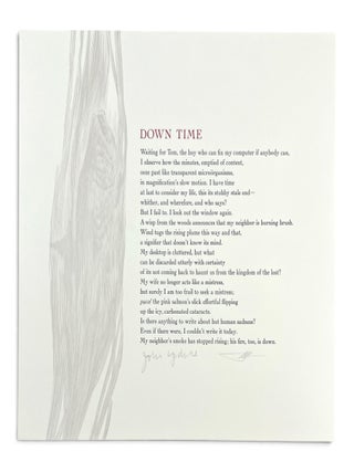 Item #11540 [Broadside] Down Time. John | Updike, Barry Moser