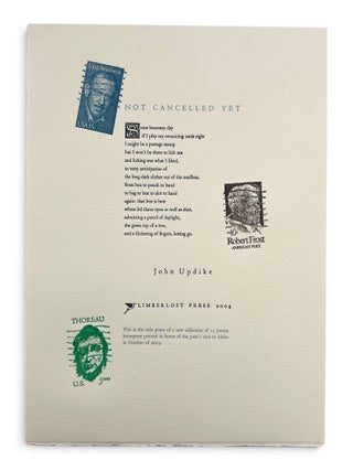 Item #11545 [Broadside] Not Cancelled Yet. John Updike
