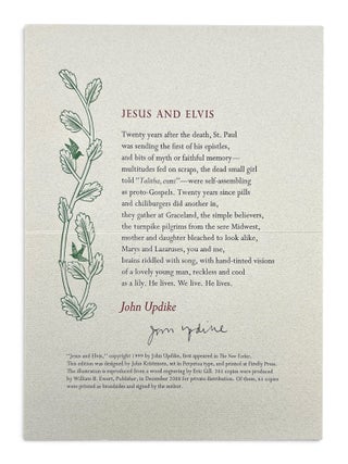 Item #11546 [Greeting Card] Jesus and Elvis. John | Updike, Eric Gill
