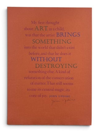 Item #11553 [Broadside] [caption title] My first thought. John Updike