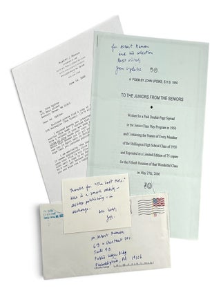 Item #11566 To the Juniors from the Seniors: A Poem by John Updike, S.H.S. 1950. John Updike