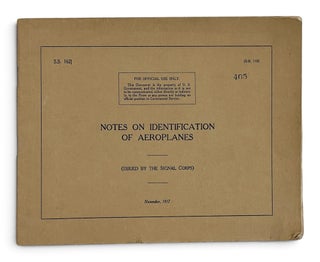 Item #11601 Notes on Identification of Aeroplanes, November 1917. United States. Signal Corp