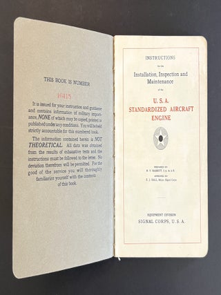 [Liberty Twelve Aircraft Engine] Instructions for the Installation, Inspection and Maintenance of the U.S.A. Standardized Aircraft Engine