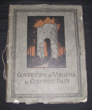 Item #3044 GOVERNORS OF VIRGINIA IN COLONIAL DAYS. R. | Scorgie, Douglas S. Freeman | cover,...