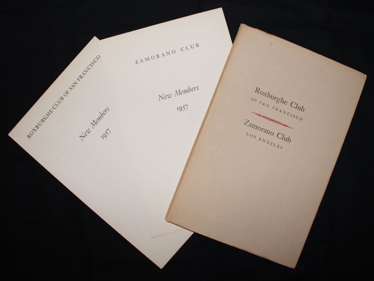 Item #3828 [Grabhorn Press | David Magee's Copy] THE ROSTERS: ZAMORANO CLUB, LOS ANGELES & ROXBURGHE CLUB OF SAN FRANCISCO, 1955 [with] NEW MEMBERS, 1957. David Magee, foreword.