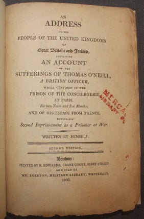Item #4278 AN ADDRESS TO THE PEOPLE OF THE UNITED KINGDOMS OF GREAT BRITAIN AND IRELAND,...