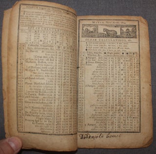 ISAIAH THOMAS JUNR'S MASSACHUSETTS, CONNECTICUT, RHODE ISLAND, NEW HAMPSHIRE & VERMONT ALMANACK, WITH AN EPHEMERIS, FOR THE YEAR OF OUR LORD 1804