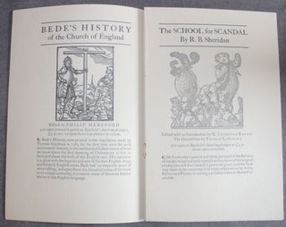 BOOKS PRINTED AT THE SHAKESPEARE HEAD PRESS, STRATFORD-UPON-AVON & PUBLISHED FOR THE PRESS BY BASIL BLACKWELL--SPRING 1930