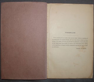 [Cover Title] REMINISCENCES OF HIS CAPTURE AND ESCAPE FROM PRISON AND ADVENTURES WITHIN THE FEDERAL LINES by a Member of Mosby's Command, with a Narrative by a C. S. Naval Officer