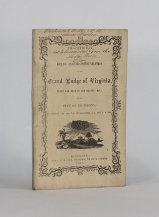 Item #6226 [Confederate Imprint] PROCEEDINGS OF A GRAND ANNUAL COMMUNICATION OF THE GRAND LODGE...