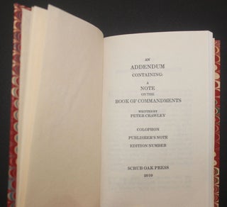 A Book of Commandments, for the Government of the Church of Christ, Organized According to Law, on the 6th of April, 1830 (Facsimile)