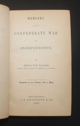MEMOIRS OF THE CONFEDERATE WAR FOR INDEPENDENCE