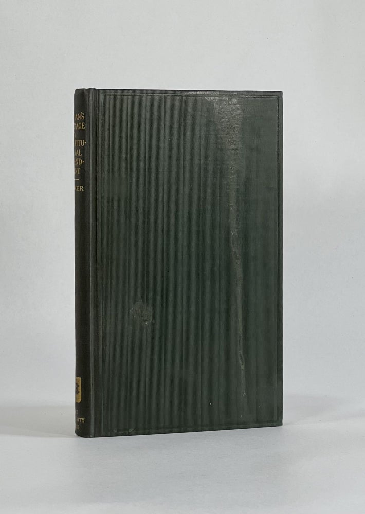 Item #7500 [Eppa Hunton Jr.] [Anti-Suffrage] WOMAN'S SUFFRAGE BY CONSTITUTIONAL AMENDMENT. Henry St. George Tucker.