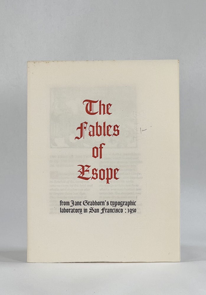 Item #7545 [Distaff Side. Jumbo Press. Off-print] THE FABLES OF ESOPE. Distaff Side. Jane Grabhorn.