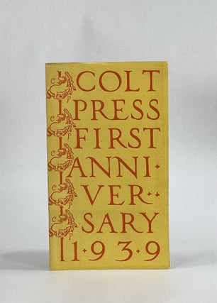 Item #7555 [Cover Title] COLT PRESS FIRST ANNIVERSARY, 1939. Jane. Colt Press Grabhorn