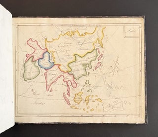 [MANUSCRIPT ATLAS; 17 HAND-DRAWN AND HAND-COLORED MAPS OF THE WORLD]