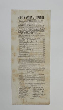 Item #8425 [Broadside Advertisement] [Lottery] [Caption Title] GRAND NATIONAL CONCERT FOR THE...