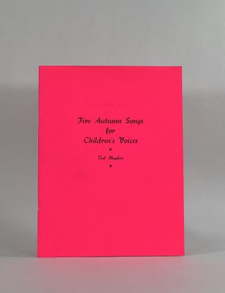 Item #8498 FIVE AUTUMN SONGS FOR CHILDREN'S VOICES. Ted Hughes