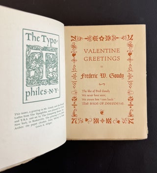 Goudy Gaudeamus: In Celebration of the Dinner Given Frederic W. Goudy on his 74th Birthday, March Eighth, 1939
