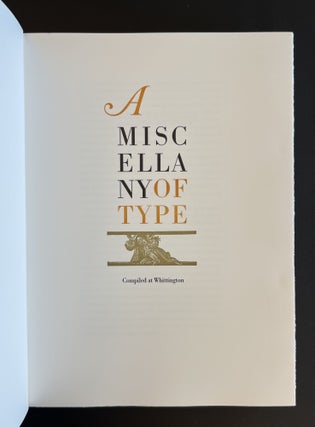 A Miscellany of Type Compiled at Whittington