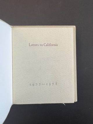 Letters to California, 1977-1978