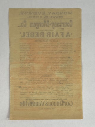 [broadside] Courtney-Morgan Co. in "A Fair Rebel." Monday Evening, Sept 5, 1898